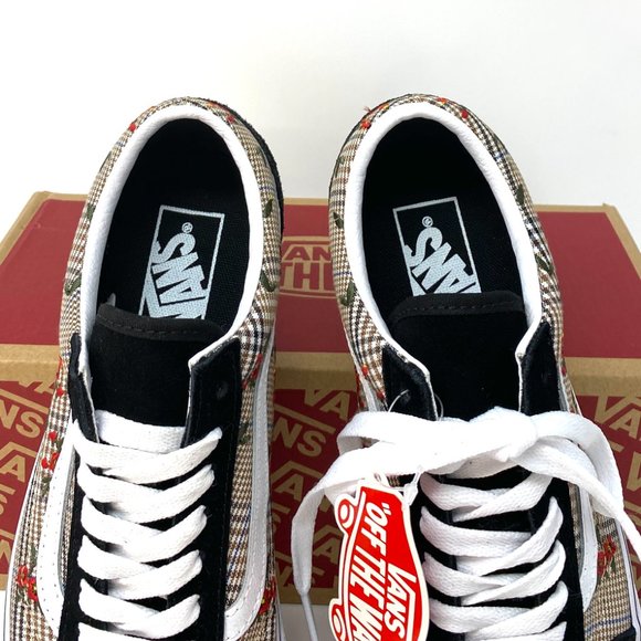 🌸Sale🌸 VANS Old Skool Black Brown Roses Sneakers Women's Size 7.5 VN0A4U3B2NV - Picture 5 of 10